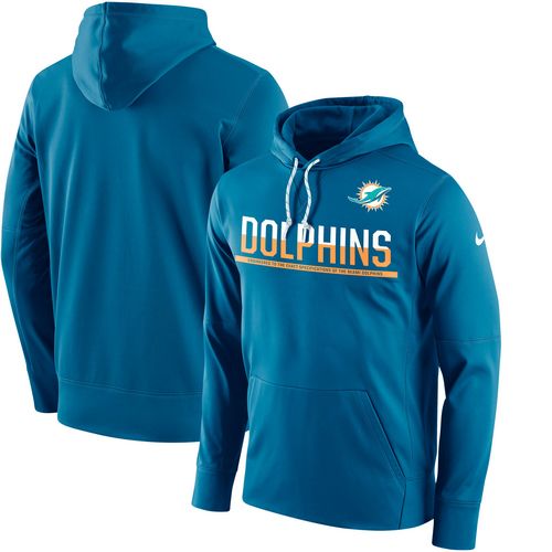 Men's Miami Dolphins Nike Blue Sideline Circuit Pullover Performance Hoodie